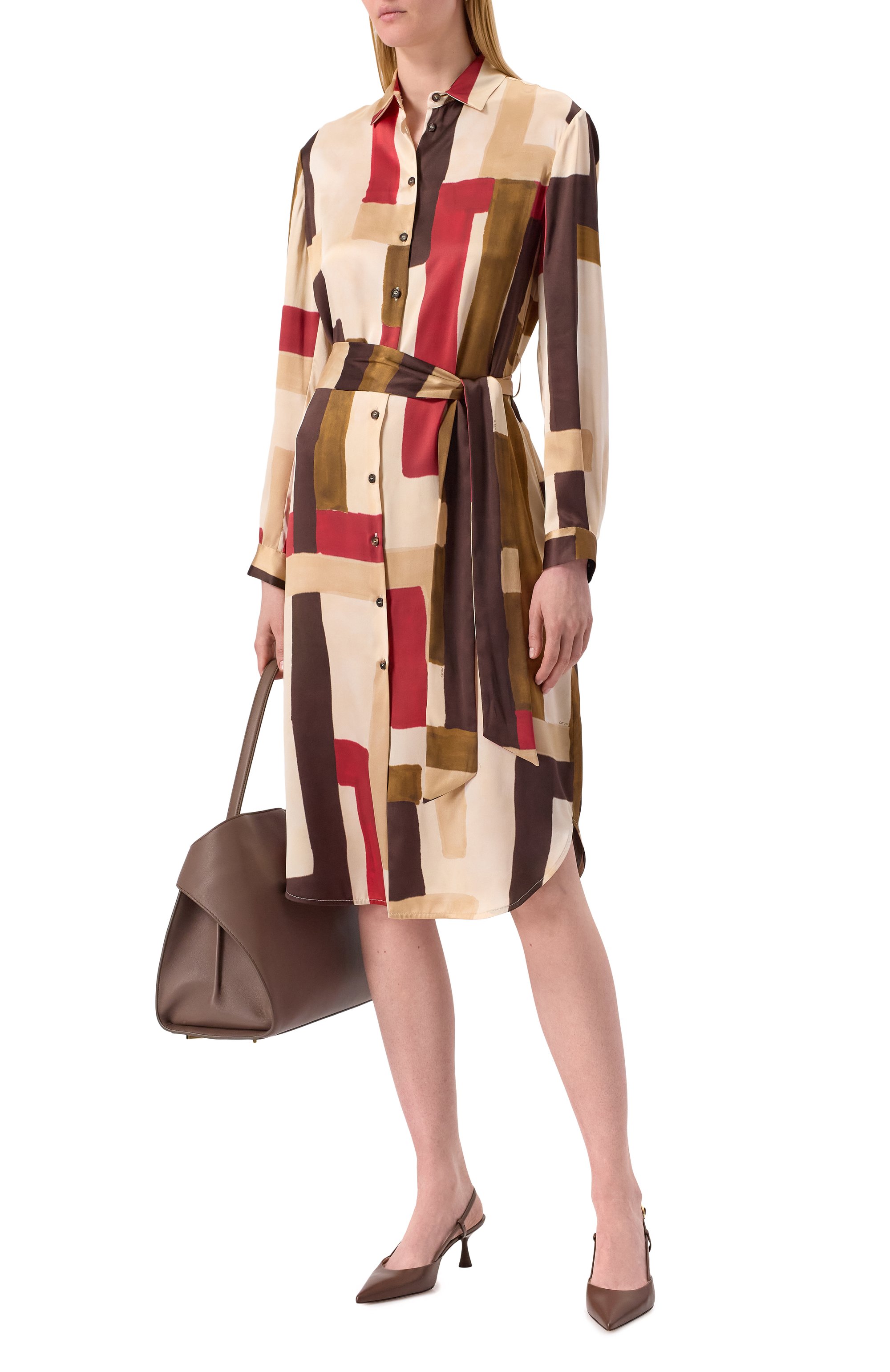 Атласное платье KITON, арт. D57304K0926E09, фото 2