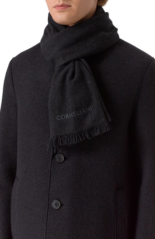 Кашемировый шарф Corneliani 26B369-2629002 Чёрный  26B369-2629002 Фото 2