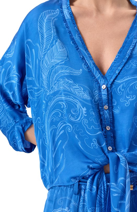 Блузка из вискозы Poupette St Barth W4IR26BVSRFU Синий  W4IR26BVSRFU Фото 5