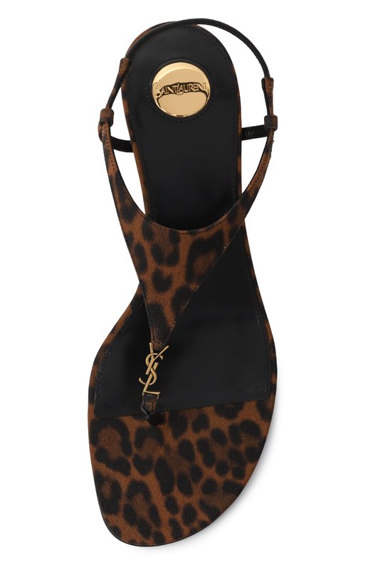 Текстильные босоножки Cassandra 40 Saint Laurent 825279/AAC9R Леопардовый  825279/AAC9R Фото 6