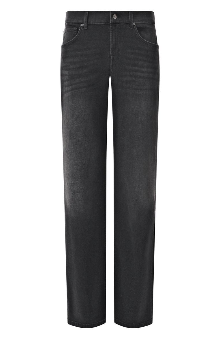 Мужские джинсы austin 7 FOR ALL MANKIND черного цвета, арт. JSMYC500KW | Фото 1 (Длина (брюки, джинсы): Стандартные; Силуэт М (брюки): Широкие; Детали: Делаве; Кросс-КТ: Деним; Материал внешний: Деним, Хлопок; Стили: Повседневный; Автоматизация ТО: Проставлено; Автоматизация состава: Проставлено)