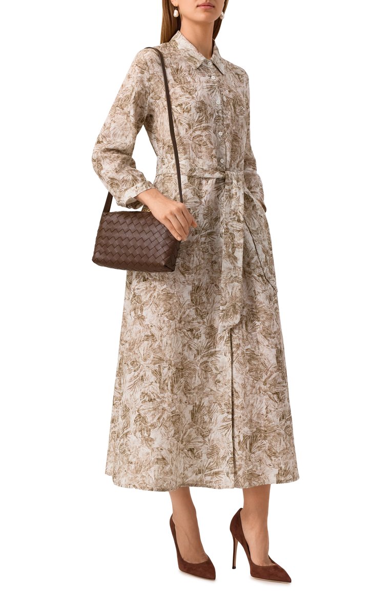 Женская сумка BOTTEGA VENETA коричневого цвета, арт. 597329/V48C1 | Фото 7 (Размер: small; Материал: Натуральная кожа; Ремень/цепочка: На ремешке; Материал сплава: Проставлено; Драгоценные камни: Проставлено)