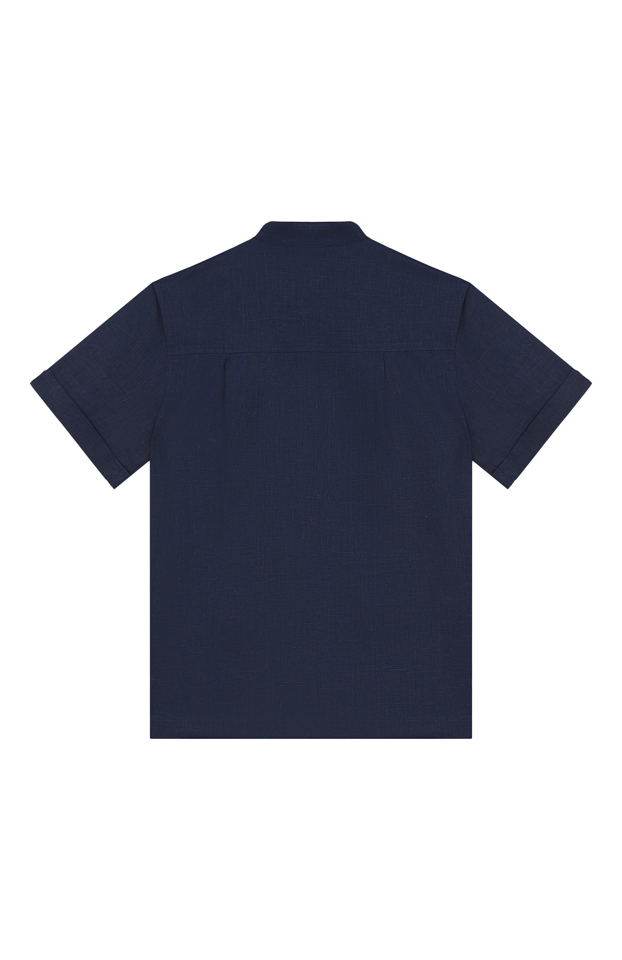 Льняная рубашка DOLCE & GABBANA темно-синего цвета по цене 55200 руб., арт. L44S25/FU4GI/8-14, фото 2 Льняная рубашка DOLCE & GABBANA, арт. L44S25/FU4GI/8-14, фото 2