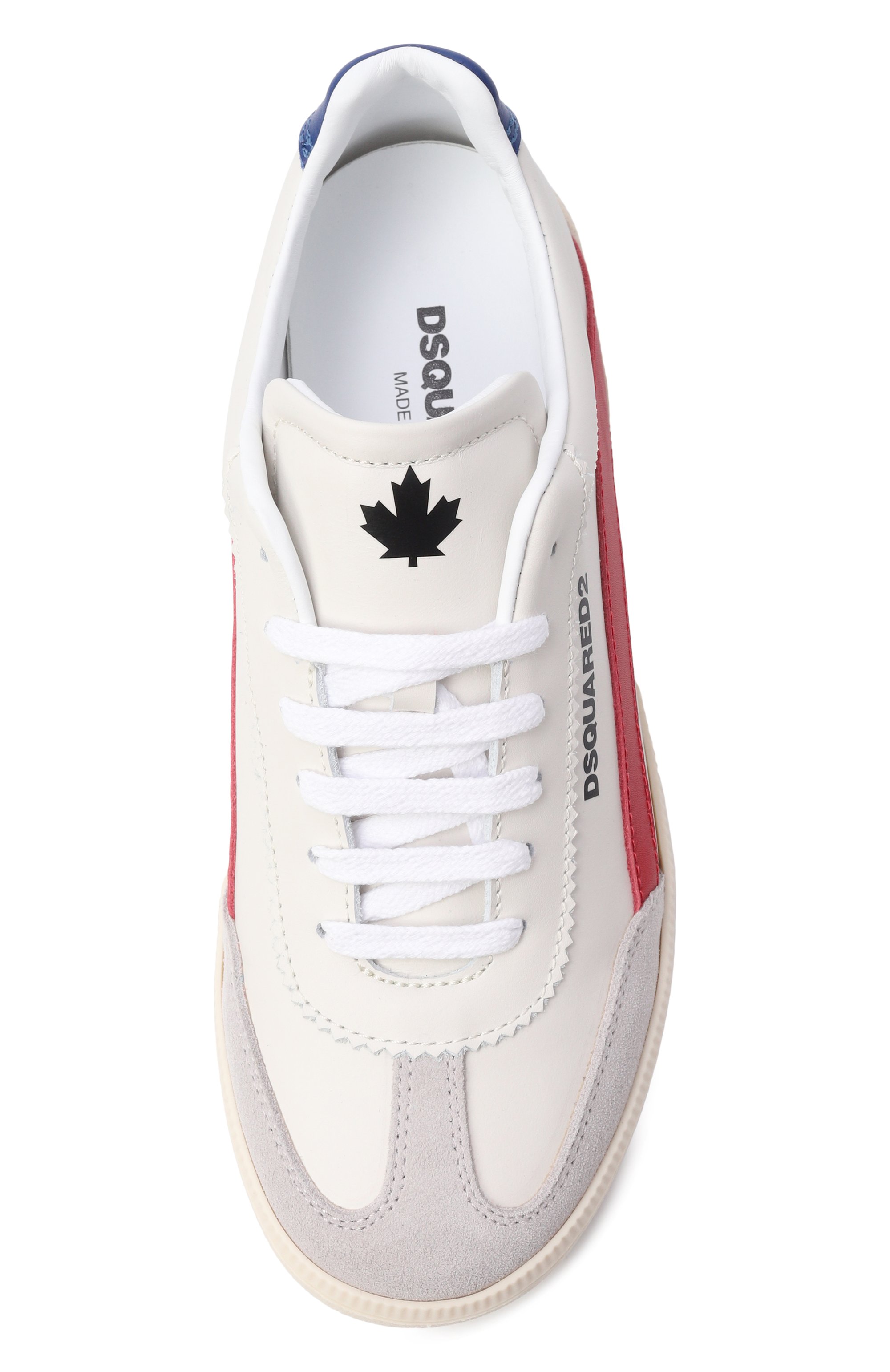 Кожаные кеды DSQUARED2 молочного цвета по цене 34650 руб., арт. 82752/VAR3, фото 4 Кожаные кеды DSQUARED2, арт. 82752/VAR3, фото 4