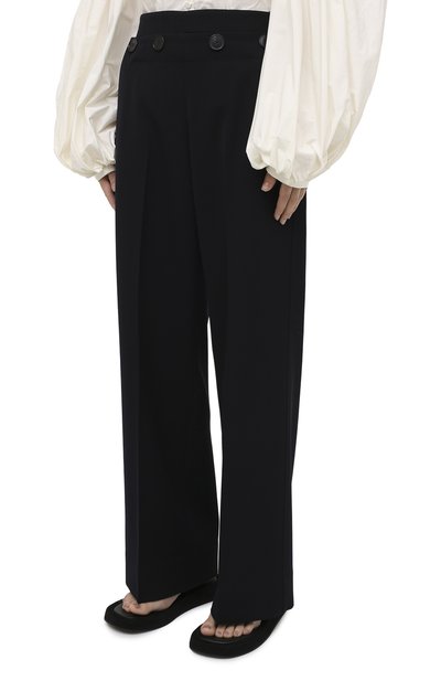 Шерстяные брюки JIL SANDER темно-синего цвета по цене 105500 руб., арт. JSWR305300-WR202000, фото 3 Шерстяные брюки JIL SANDER, арт. JSWR305300-WR202000, фото 3