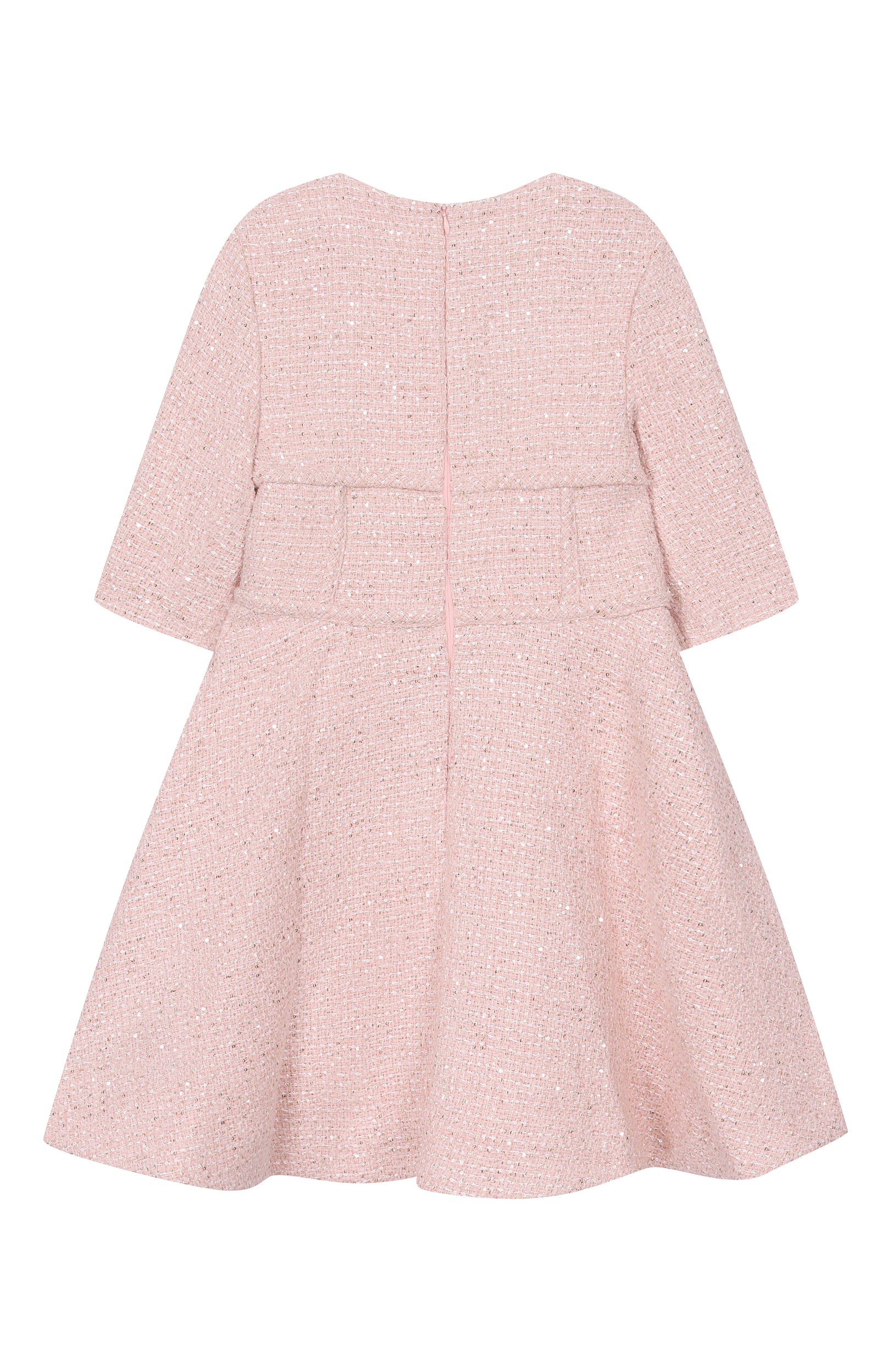 Твидовое платье ELIE SAAB KIDS розового цвета по цене 94000 руб., арт. EFAB128 V1/TS1129_001, фото 2 Твидовое платье ELIE SAAB KIDS, арт. EFAB128 V1/TS1129_001, фото 2