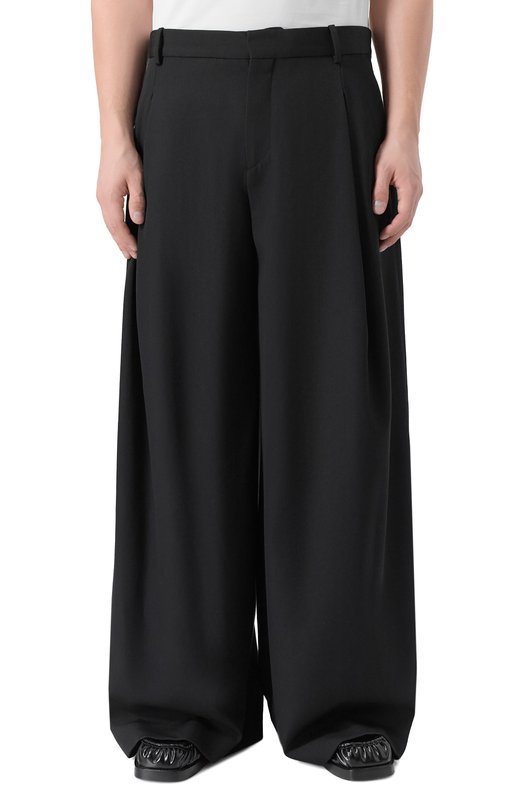 Шерстяные брюки Balmain FH0PQ355/WC09 Чёрный  FH0PQ355/WC09 Фото 3