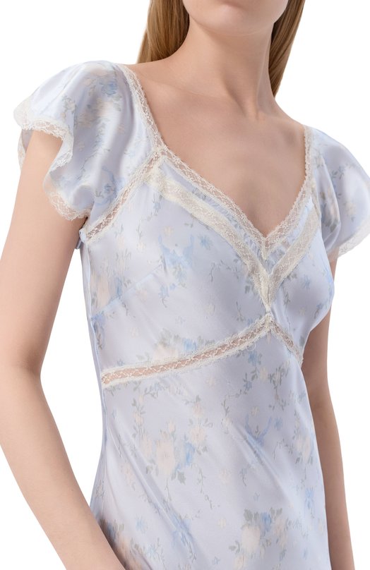 Шелковое платье Love Shack Fancy D2948-3039 Голубой  D2948-3039 Фото 4