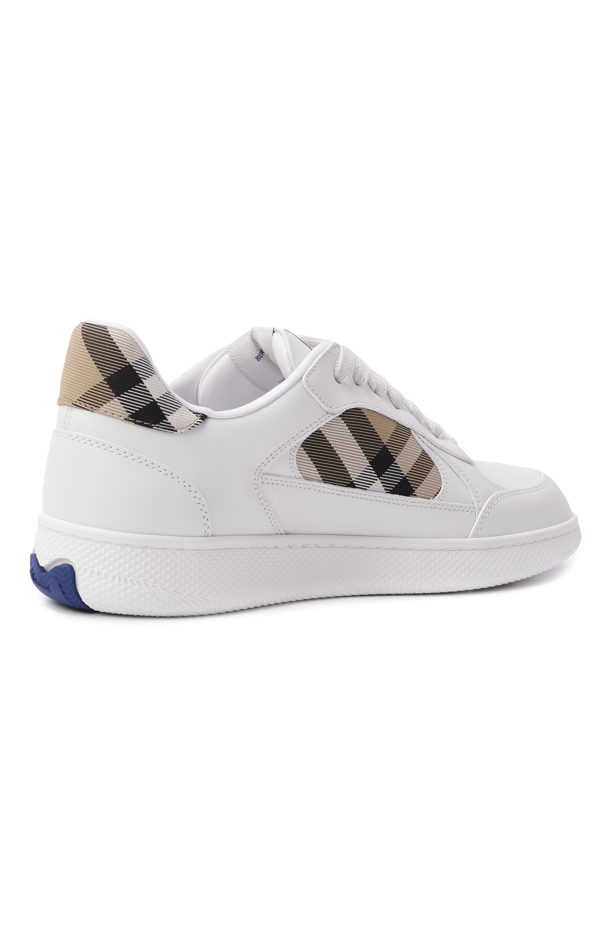 Комбинированные кеды terrace BURBERRY белого цвета по цене 72600 руб., арт. 8108654, фото 5 Комбинированные кеды terrace BURBERRY, арт. 8108654, фото 5