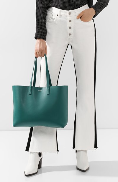 Сумка-тоут shopping large SAINT LAURENT зеленого цвета по цене 192500 руб., арт. 394195/CSV0J, фото 2 Сумка-тоут shopping large SAINT LAURENT, арт. 394195/CSV0J, фото 2