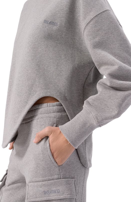 Хлопковый свитшот The Attico 260WCF00024/JJF003AA Серый  260WCF00024/JJF003AA Фото 5