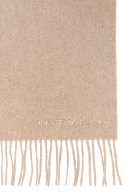 Кашемировый шарф EMPORIO ARMANI бежевого цвета по цене 69800 руб., арт. 635225/0A460/00050, фото 4 Кашемировый шарф EMPORIO ARMANI, арт. 635225/0A460/00050, фото 4