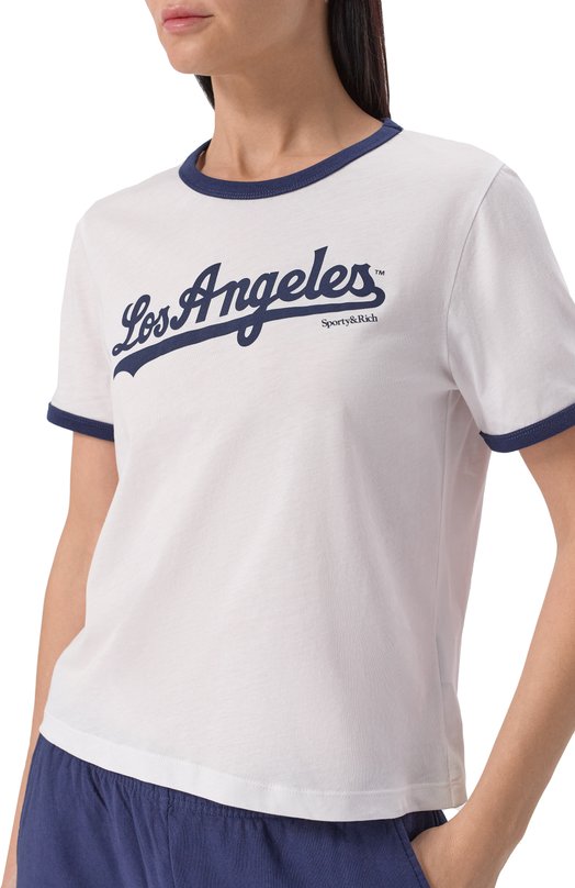 Хлопковая футболка Sporty & Rich x LA Dodgers Sporty and Rich T0073627667WH50 Белый  T0073627667WH50 Фото 5