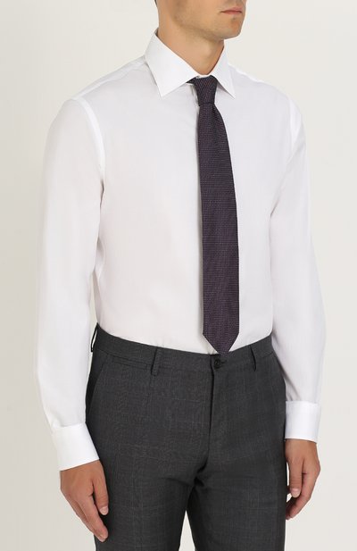 Хлопковая сорочка с воротником кент GIORGIO ARMANI, арт. ZSCMRT/ZS10C, фото 4