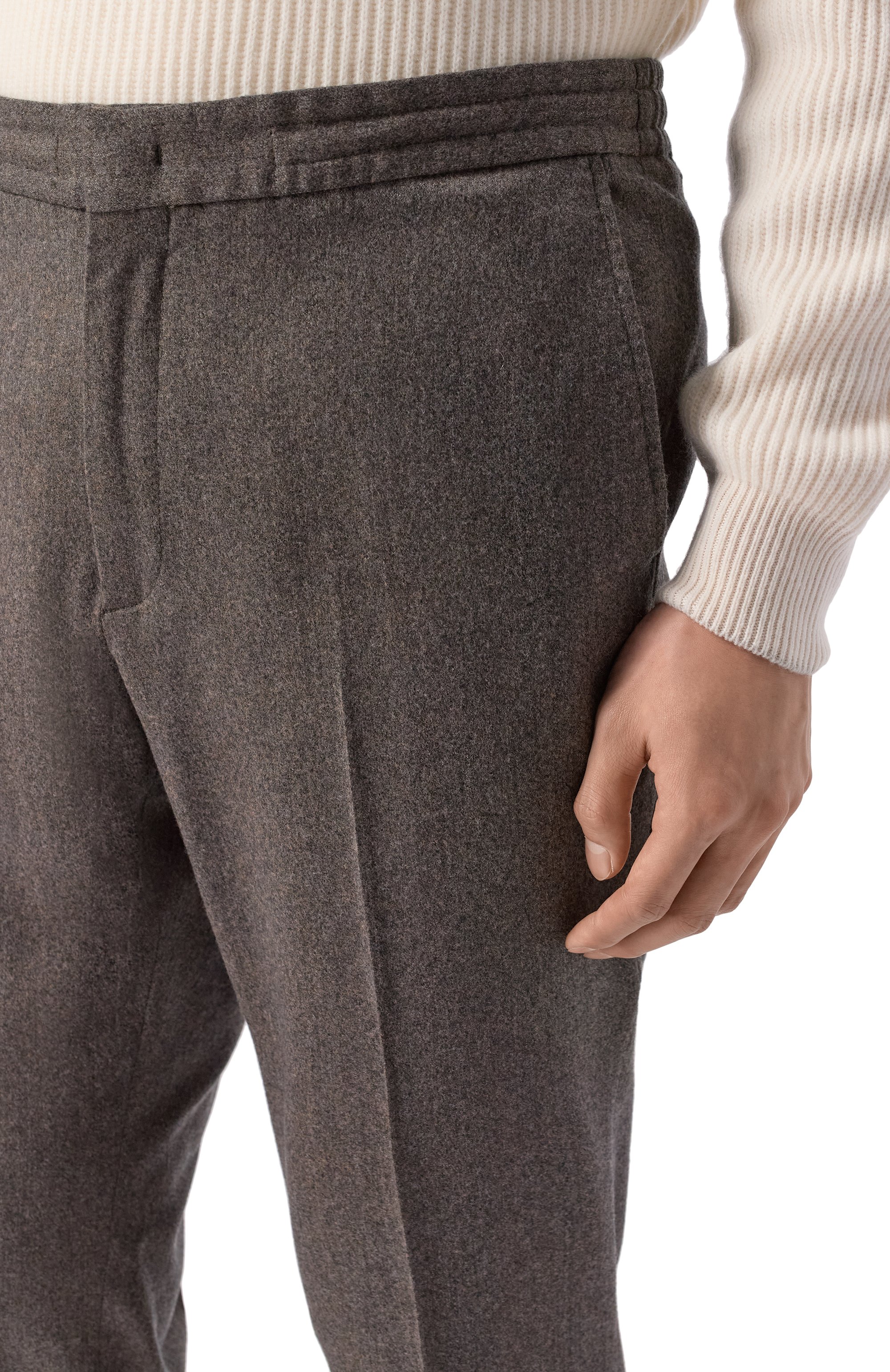 Шерстяные джоггеры ZEGNA коричневого цвета по цене 83200 руб., арт. 73V4C1/8ZF708A8, фото 5 Шерстяные джоггеры ZEGNA, арт. 73V4C1/8ZF708A8, фото 5