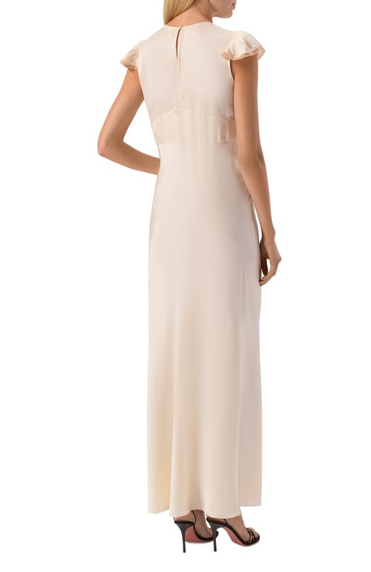 Атласное платье Chloé CH25WR079008 Кремовый  CH25WR079008 Фото 3