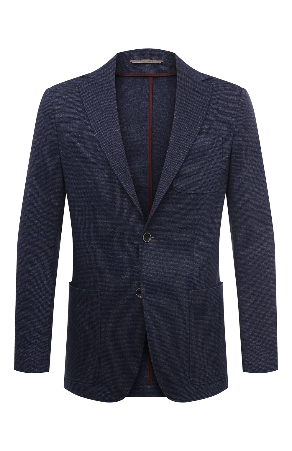 Хлопковый пиджак CANALI темно-синего цвета по цене 117500 руб., арт. J0147/JJ02698, фото 1 Хлопковый пиджак CANALI, арт. J0147/JJ02698, фото 1