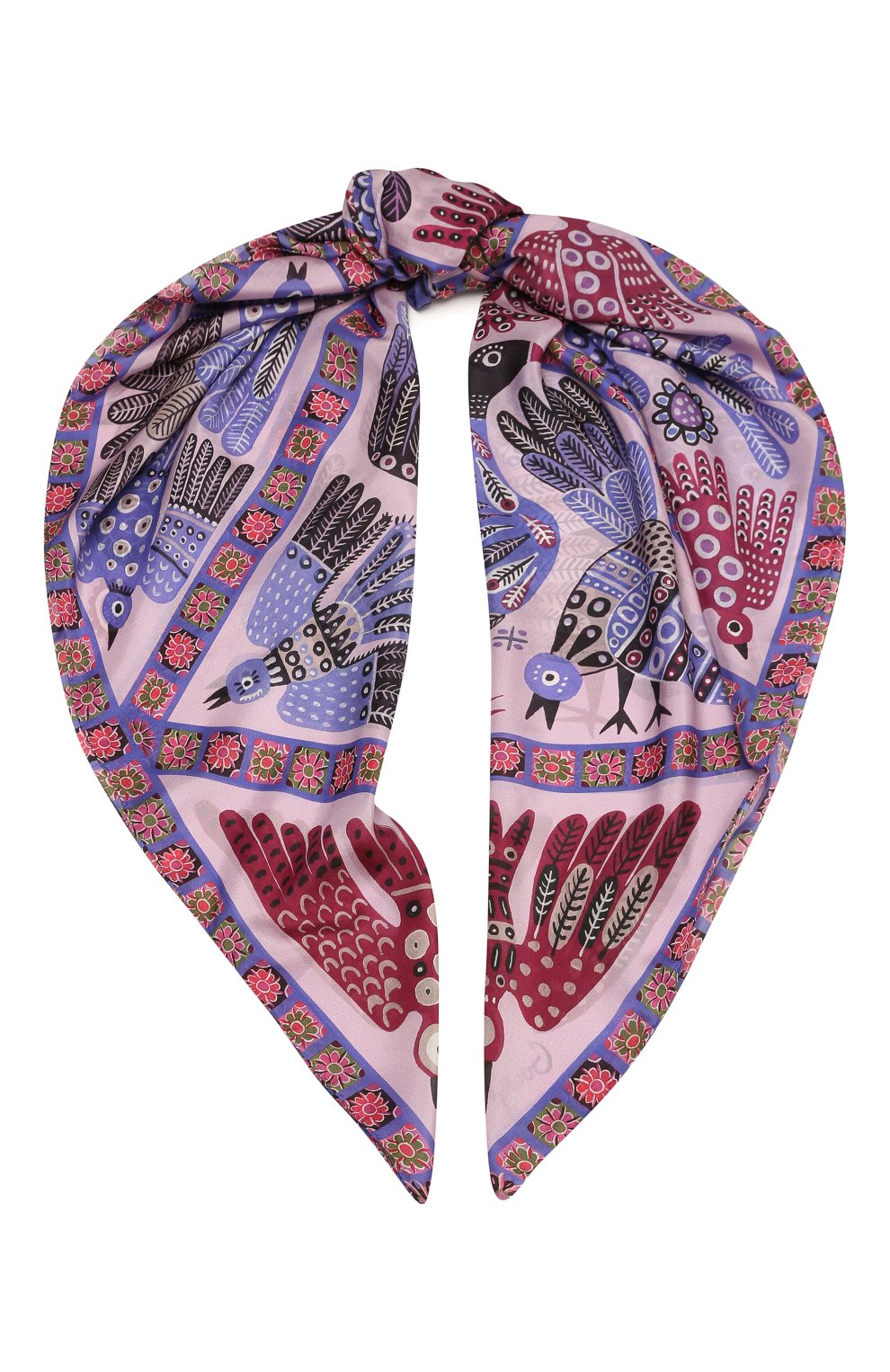 Шелковый платок небеса GOURJI сиреневого цвета по цене 18980 руб., арт. T21SKY7VIR, фото 1 Шелковый платок небеса GOURJI, арт. T21SKY7VIR, фото 1