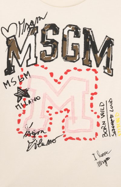 Хлопковая футболка MSGM KIDS, арт. F6MSJGTH314, фото 3