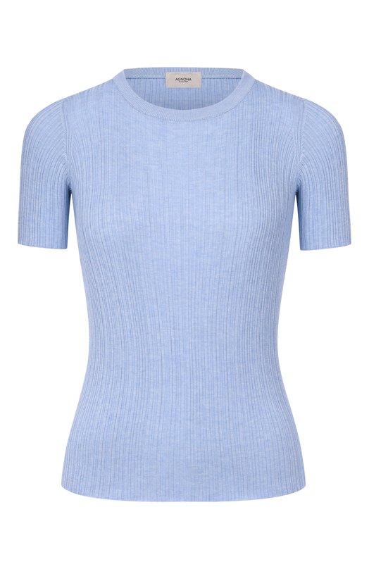 Пуловер из хлопка и шелка Agnona KT09015E/7Q180PE Голубой KT09015E/7Q180PE