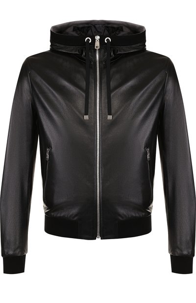 Кожаный бомбер на молнии с капюшоном DOLCE & GABBANA, арт. G9KP0L/FUL89, фото 1