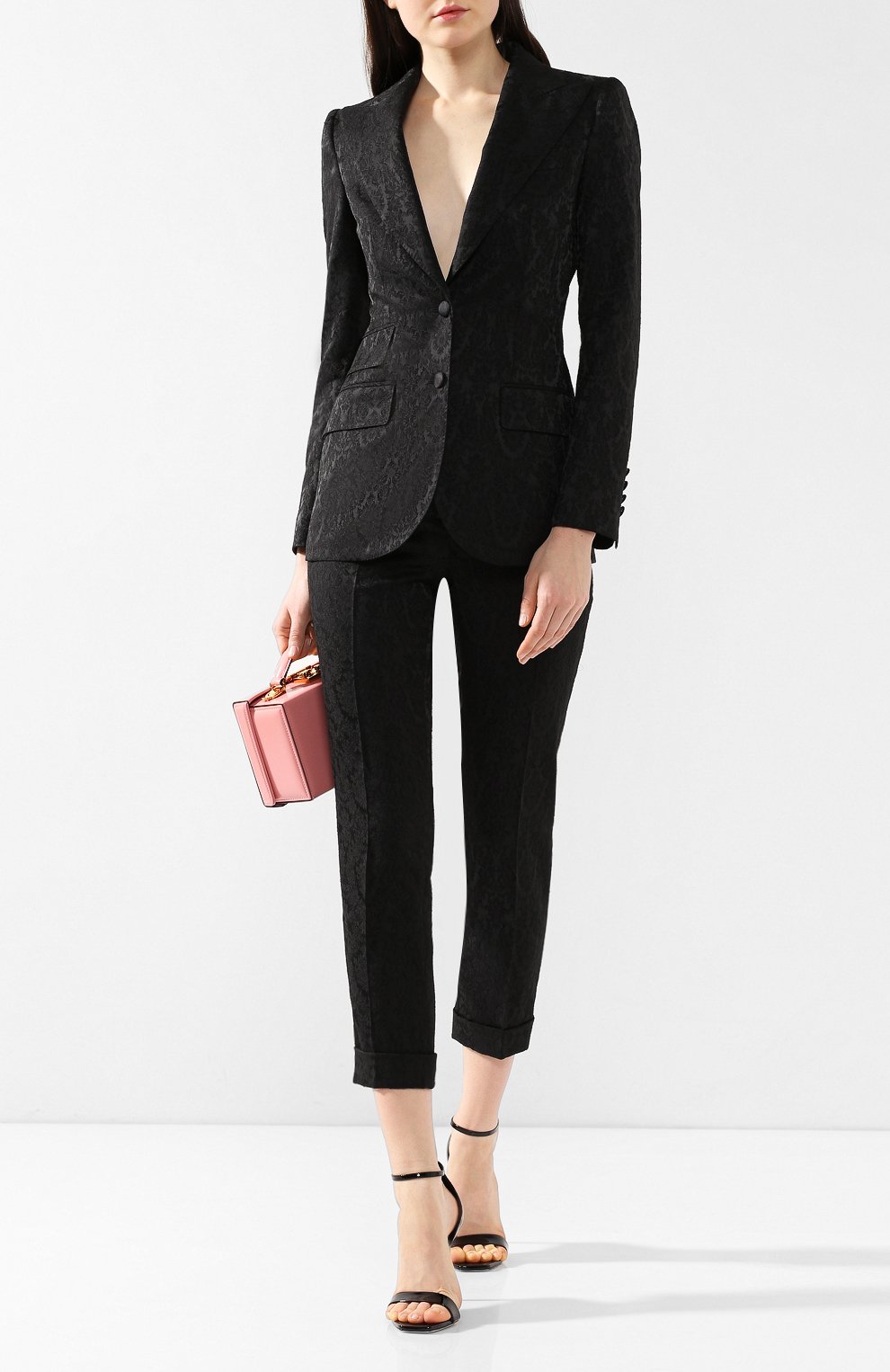 Жаккардовый жакет DOLCE & GABBANA черного цвета по цене 275000 руб., арт. F296TT/FJRDK, фото 2 Жаккардовый жакет DOLCE & GABBANA, арт. F296TT/FJRDK, фото 2