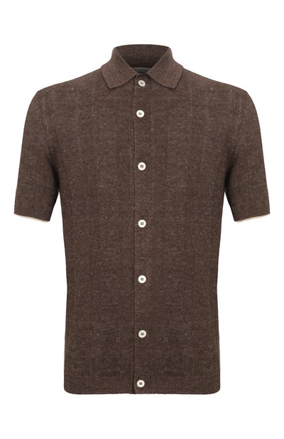 Мужская рубашка изо льна и хлопка BRUNELLO CUCINELLI, арт. M2L707805