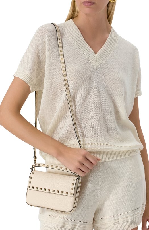 Сумка Rockstud Valentino 7W2P0W07/VSH/C0L0R Кремовый  7W2P0W07/VSH/C0L0R Фото 2