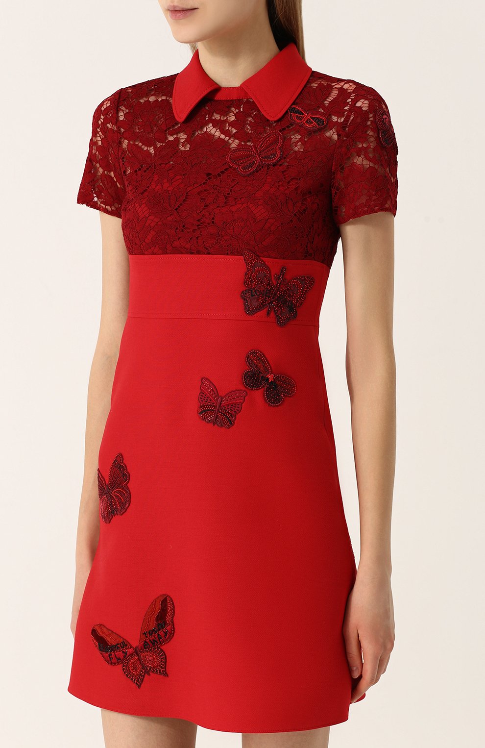 Приталенное мини-платье с кружевным лифом VALENTINO, арт. PB3VAG63/360, фото 3