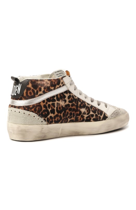 Кожаные кеды Mid Star Golden Goose Deluxe Brand GWF00122.F003766 Леопардовый  GWF00122.F003766 Фото 5