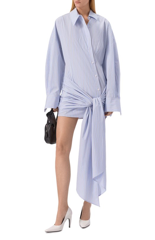 Хлопковое платье The Attico 260WCA00464/CCC127AA Голубой  260WCA00464/CCC127AA Фото 2