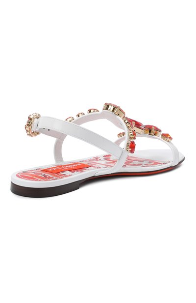 Кожаные сандалии bianca DOLCE & GABBANA белого цвета по цене 155000 руб., арт. CQ0601/AT848, фото 5 Кожаные сандалии bianca DOLCE & GABBANA, арт. CQ0601/AT848, фото 5