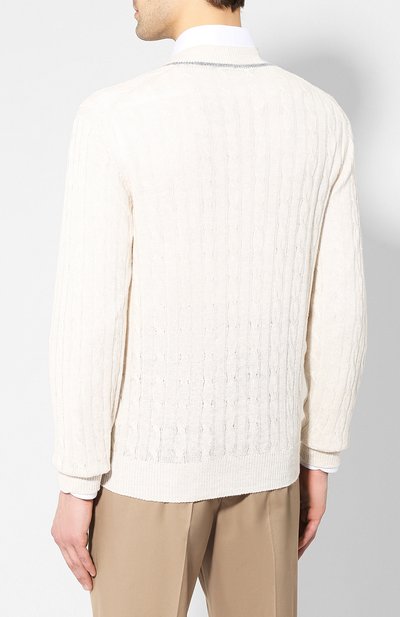 Кардиган из смеси льна и хлопка BRUNELLO CUCINELLI, арт. M2L79006, фото 4
