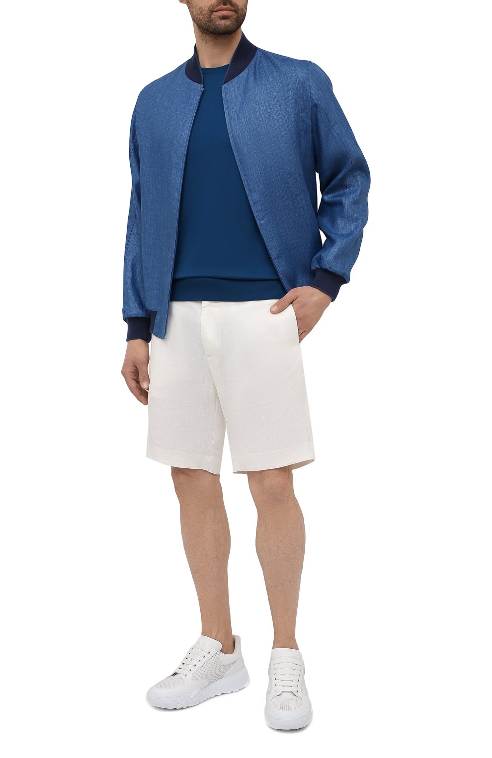 Шерстяной джемпер LORO PIANA синего цвета по цене 151000 руб., арт. FAI1916, фото 2 Шерстяной джемпер LORO PIANA, арт. FAI1916, фото 2