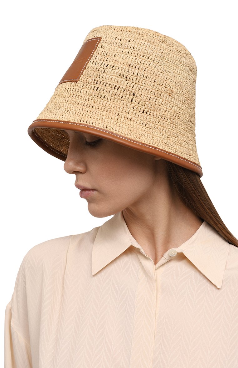 Женская панама JACQUEMUS бежевого цвета, арт. 24E/245AC642 | Фото 2 (Нос: Не проставлено; Материал: Рафия)