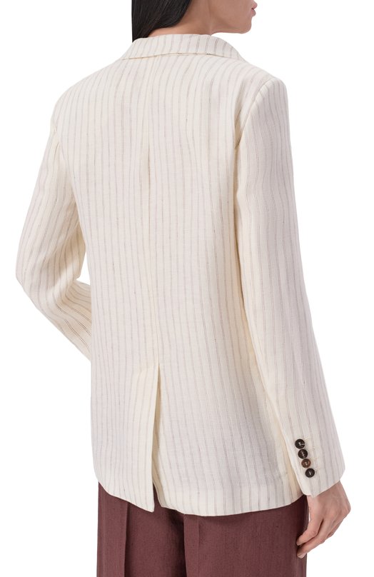 Льняной жакет Max Mara Studio MSTEL0GI0 Белый  MSTEL0GI0 Фото 4