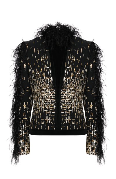 Жакет с отделкой перьями ZUHAIR MURAD, арт. JKF21001/CRCA007, фото 1