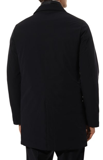 Пуховый плащ HETREGO темно-синего цвета по цене 58350 руб., арт. 8N443/BRAND0N, фото 4 Пуховый плащ HETREGO, арт. 8N443/BRAND0N, фото 4