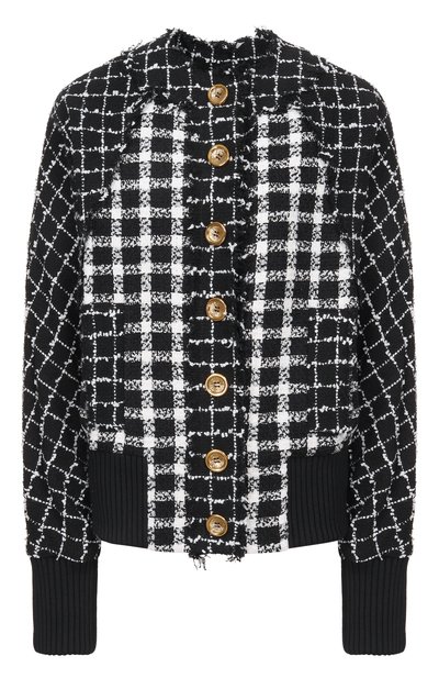 Женский твидовый бомбер BALMAIN, арт. GF1TFA45/MI18