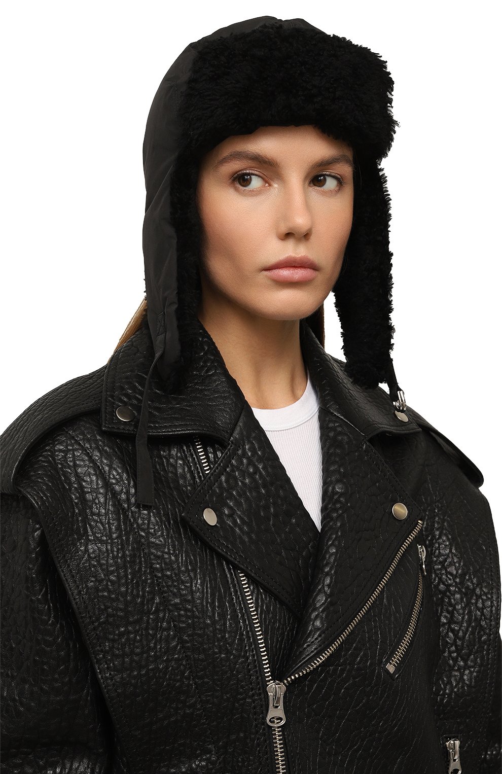 Шапка-ушанка с отделкой из овчины YVES SALOMON, арт. 24WAA001XXD0XW, фото 2