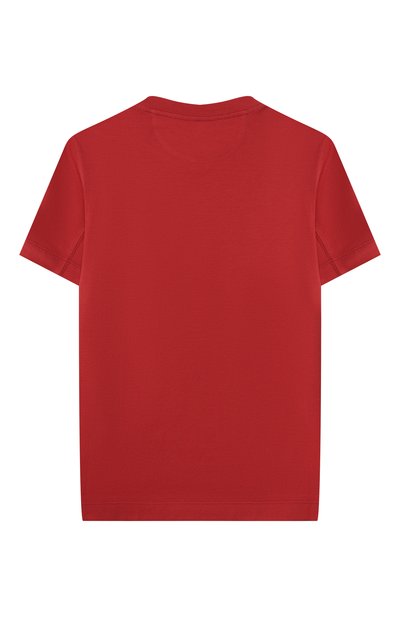 Хлопковая футболка BRUNELLO CUCINELLI красного цвета по цене 28750 руб., арт. B0B13T179B, фото 2 Хлопковая футболка BRUNELLO CUCINELLI, арт. B0B13T179B, фото 2