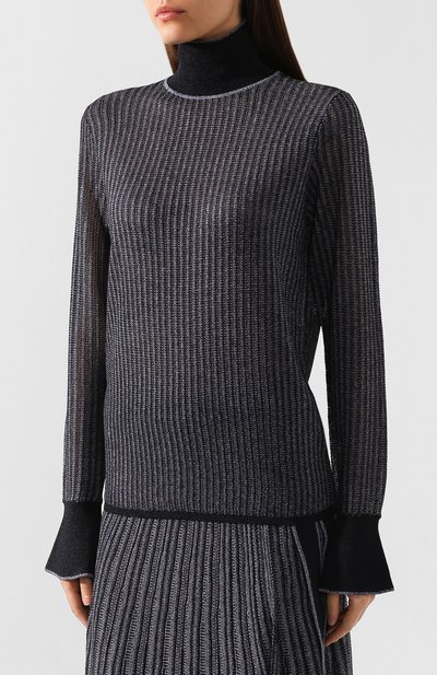 Водолазка VICTORIA, VICTORIA BECKHAM темно-синего цвета по цене 25250 руб., арт. KNTVV 153 PAW19 VISC0SE BLEND, фото 3 Водолазка VICTORIA, VICTORIA BECKHAM, арт. KNTVV 153 PAW19 VISC0SE BLEND, фото 3