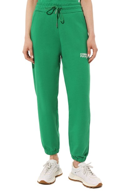 Хлопковые джоггеры COMME DES FUCKDOWN зеленого цвета по цене 16450 руб., арт. CDFD2094, фото 3 Хлопковые джоггеры COMME DES FUCKDOWN, арт. CDFD2094, фото 3