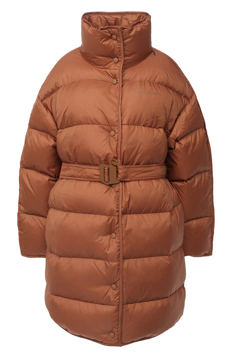 Женский пуховик ACNE STUDIOS коричневого цвета, арт. A90306 | Фото 1 (Материал подклада: Синтетический материал; Рукава: Длинные; Материал внешний: Синтетический материал; Стили: Кэжуэл; Кросс-КТ: Пуховик; Материал утеплителя: Пух и перо; Длина (верхняя одежда): До середины бедра)
