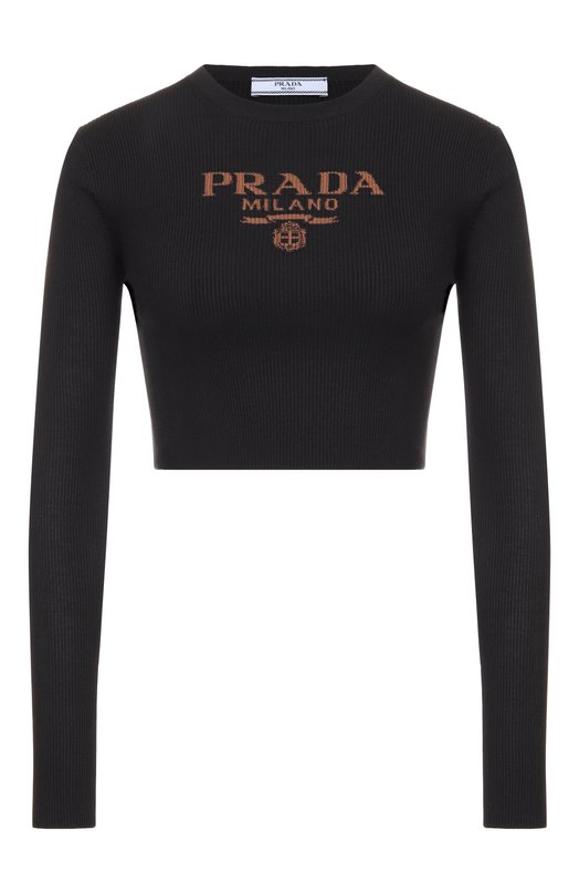 Шелковый пуловер Prada P24S1G/11MY Чёрный P24S1G/11MY