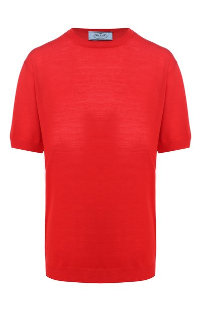 Женский однотонный шерстяной пуловер с круглым вырезом PRADA, арт. P24V22-J2N-F0D17