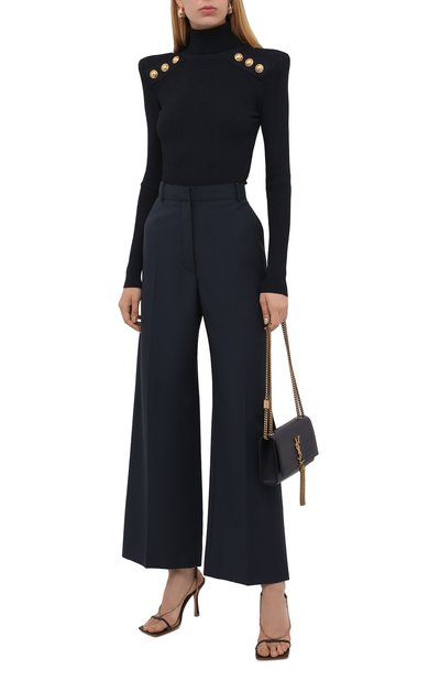 Водолазка из вискозы BALMAIN темно-синего цвета по цене 130500 руб., арт. WF1KH000/K211, фото 2 Водолазка из вискозы BALMAIN, арт. WF1KH000/K211, фото 2