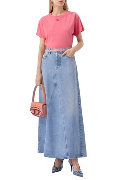 Женская сумка 1dr DIESEL оранжевого цвета, арт. X08396/P6810 | Фото 7 (Размер: mini; Материал: Текстиль; Ремень/цепочка: На ремешке)