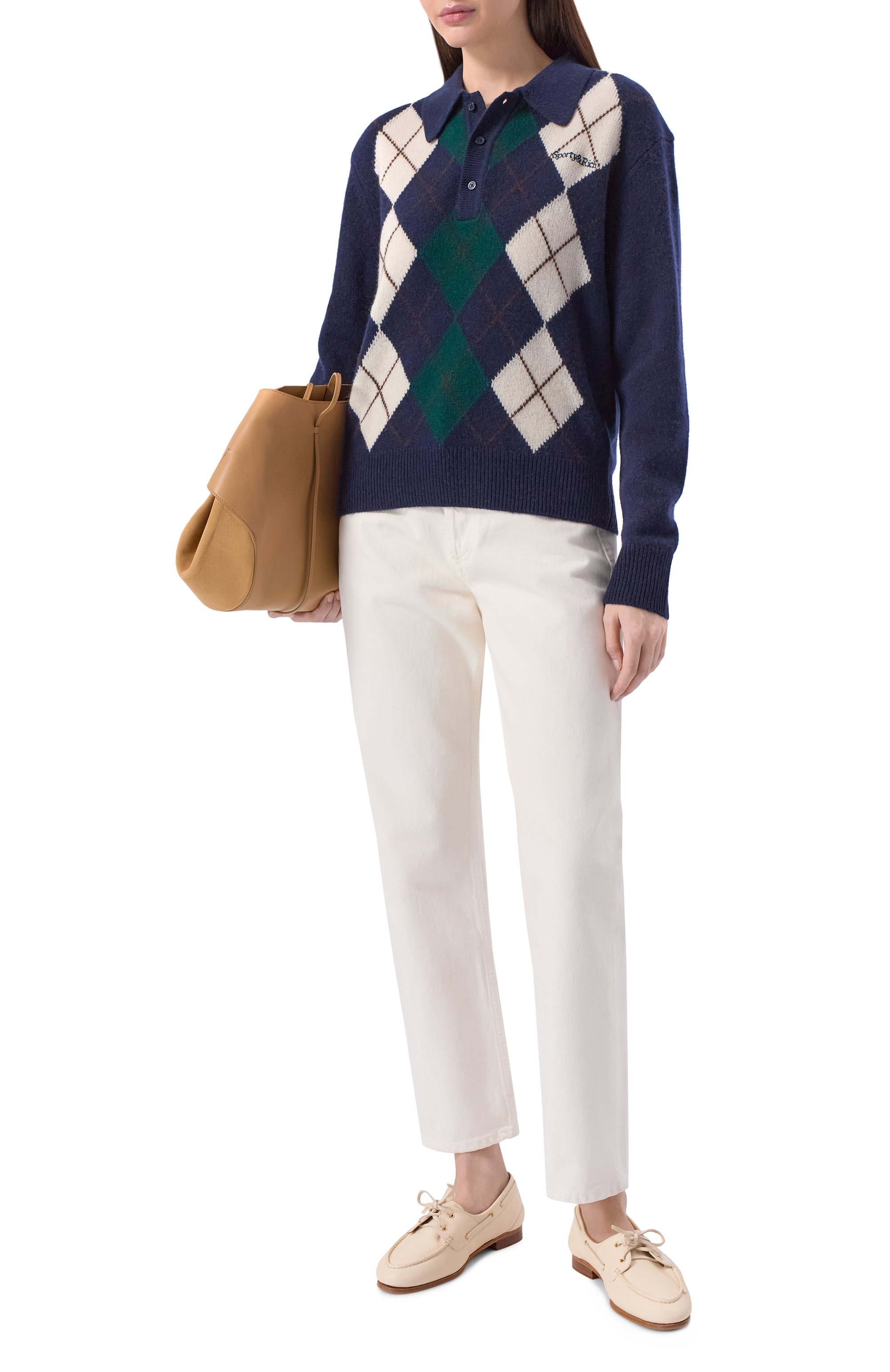 Поло из кашемира и шерсти SPORTY AND RICH, арт. WS07462300BL106, фото 2