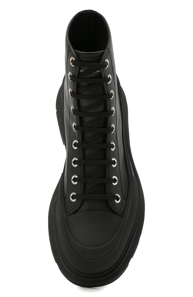 Мужские кожаные ботинки ALEXANDER MCQUEEN черного цвета, арт. 627206/WHZ62 | Фото 5 (Подошва: Массивная; Материал внутренний: Натуральная кожа; Мужское Кросс-КТ: Ботинки-обувь; Каблук высота: Высокий, Низкий; Материал утеплителя: Без утеплителя; Региональные ограничения белый список (Axapta Mercury): Не проставлено; Материал внешний: Натуральная кожа)